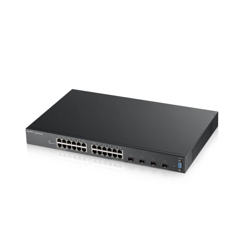 XGS221028 - Switch Administrable L2 24 ports Gbps RJ45 - 4 ports 10 Gbps SFP - rackable - fanless XGS221028 - Switch Administrable L2 24 ports Gbps RJ45 - 4 ports 10 Gbps SFP - rackable - fanless