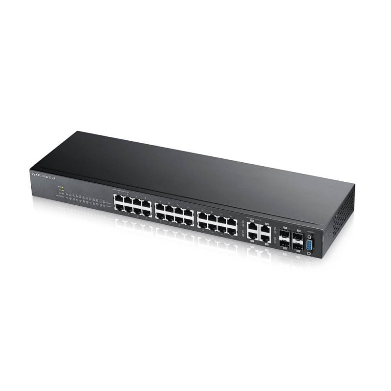GS221024 - Switch Administrable L2 24 ports Gbps RJ45 - 4 ports Gbps combo (RJ45/SFP) - rackable - fanless GS221024 - Switch Administrable L2 24 ports Gbps RJ45 - 4 ports Gbps combo (RJ45/SFP) - rackable - fanless