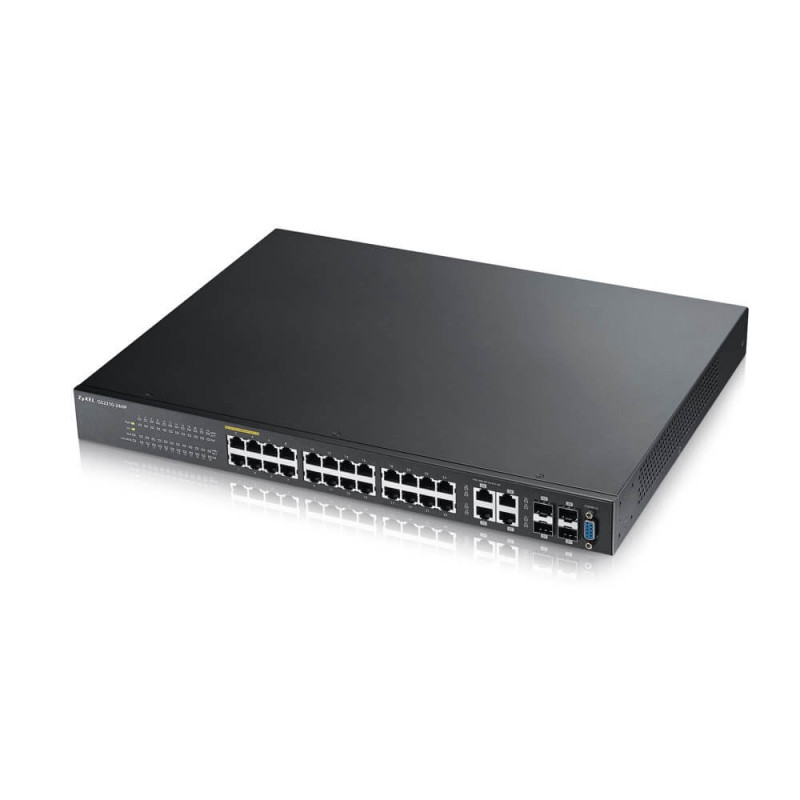 GS2210-24HP - Switch Administrable L2 24 ports Gbps RJ45 PoE+ - 4 ports Gbps combo (RJ45/SFP) - budget PoE 375 W - rackable GS2210-24HP - Switch Administrable L2 24 ports Gbps RJ45 PoE+ - 4 ports Gbps combo (RJ45/SFP) - budget PoE 375 W - rackable