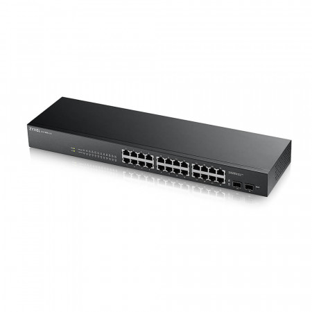 GS1900-24 - Switch Smart Administrable 24 ports Gbps RJ45 - 2 ports Gbps SFP - rackable - fanless